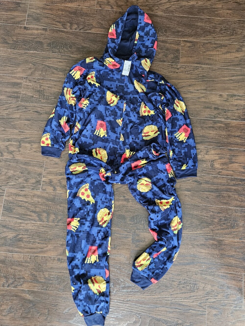 The Children's Place Navy Blue Pizza Hoodie One-Piece